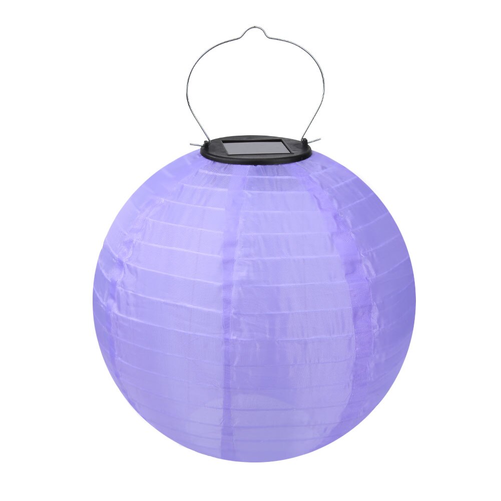 30cm led solar lantaarnlamp waterdicht buitenfeest decoratie hanglamp voor tuin, huis, binnen, bruiloft, sprookjesachtige licht: Paars