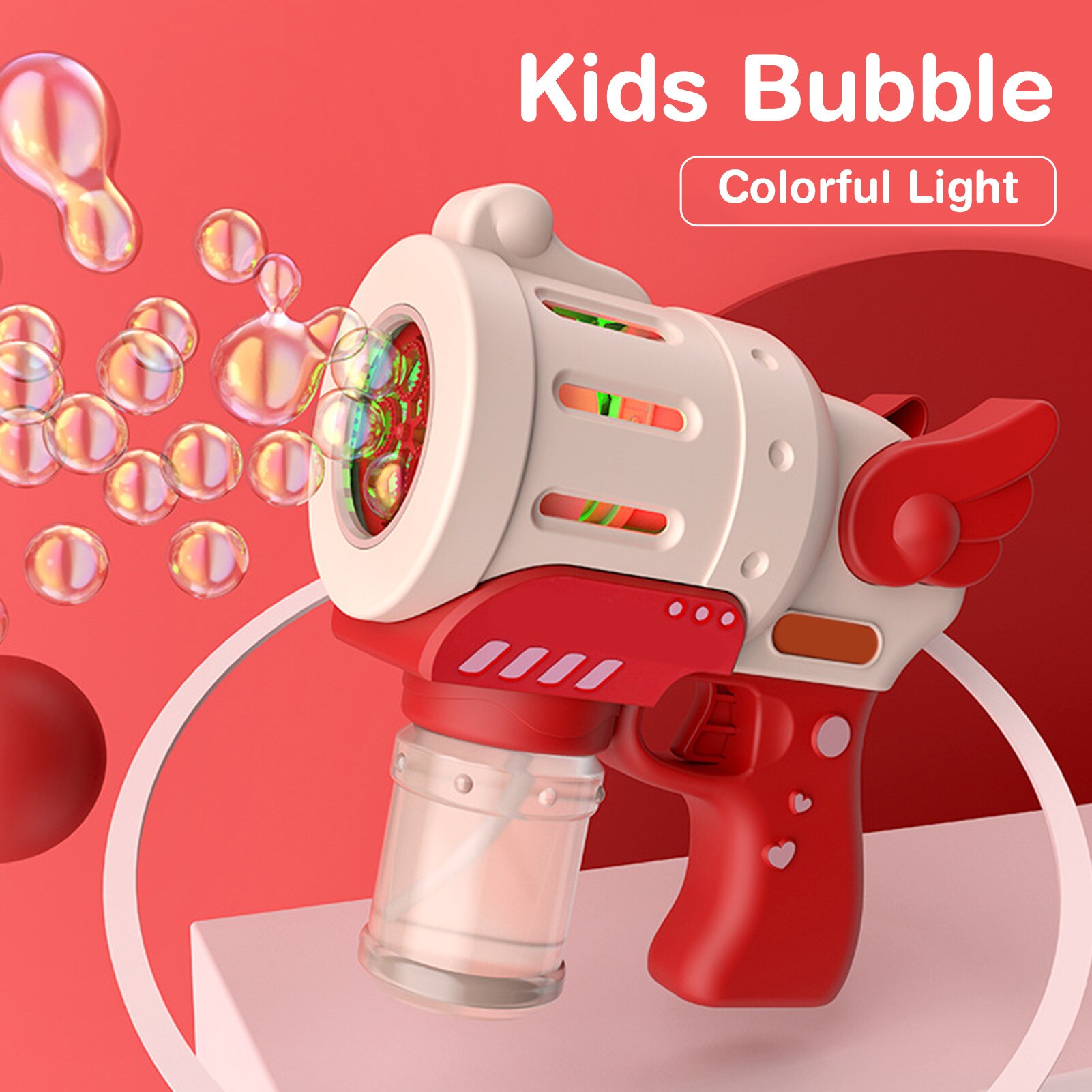 Kids Bubble Machine Colorful Light Soap Bubble Toy Summer Automatic Soap Water Bubble Machine For Children Adults