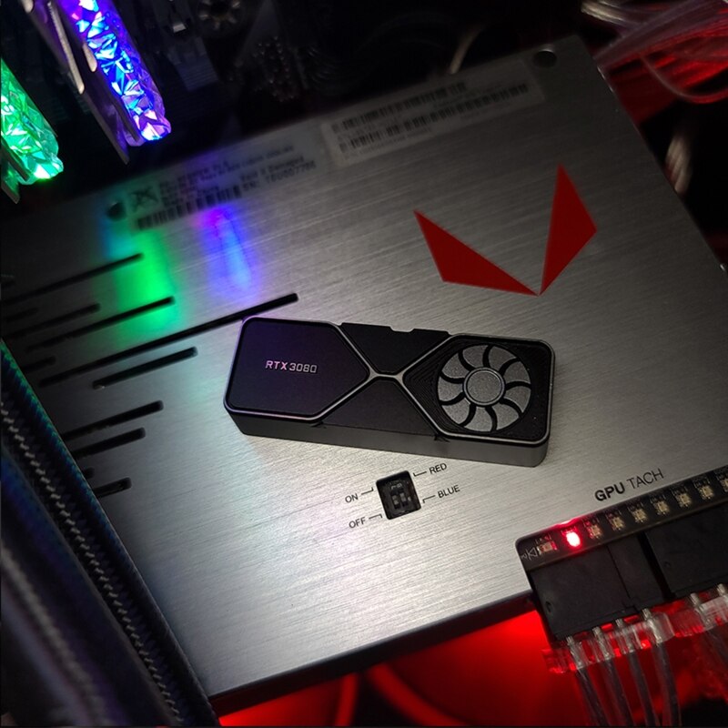 Right " Shift " Keycap Graphics Card RTX 3080 2.75u Metal Key CNC Anode Aluminum Heat-resistant Keycaps Cross Shaft