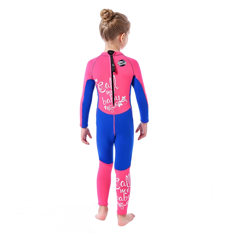 Kinderen meisjes badpak zwemmen kinderen lange mouwen eendelig zonnescherm thermisch 3mm badpak zwemmen duiken surfpak