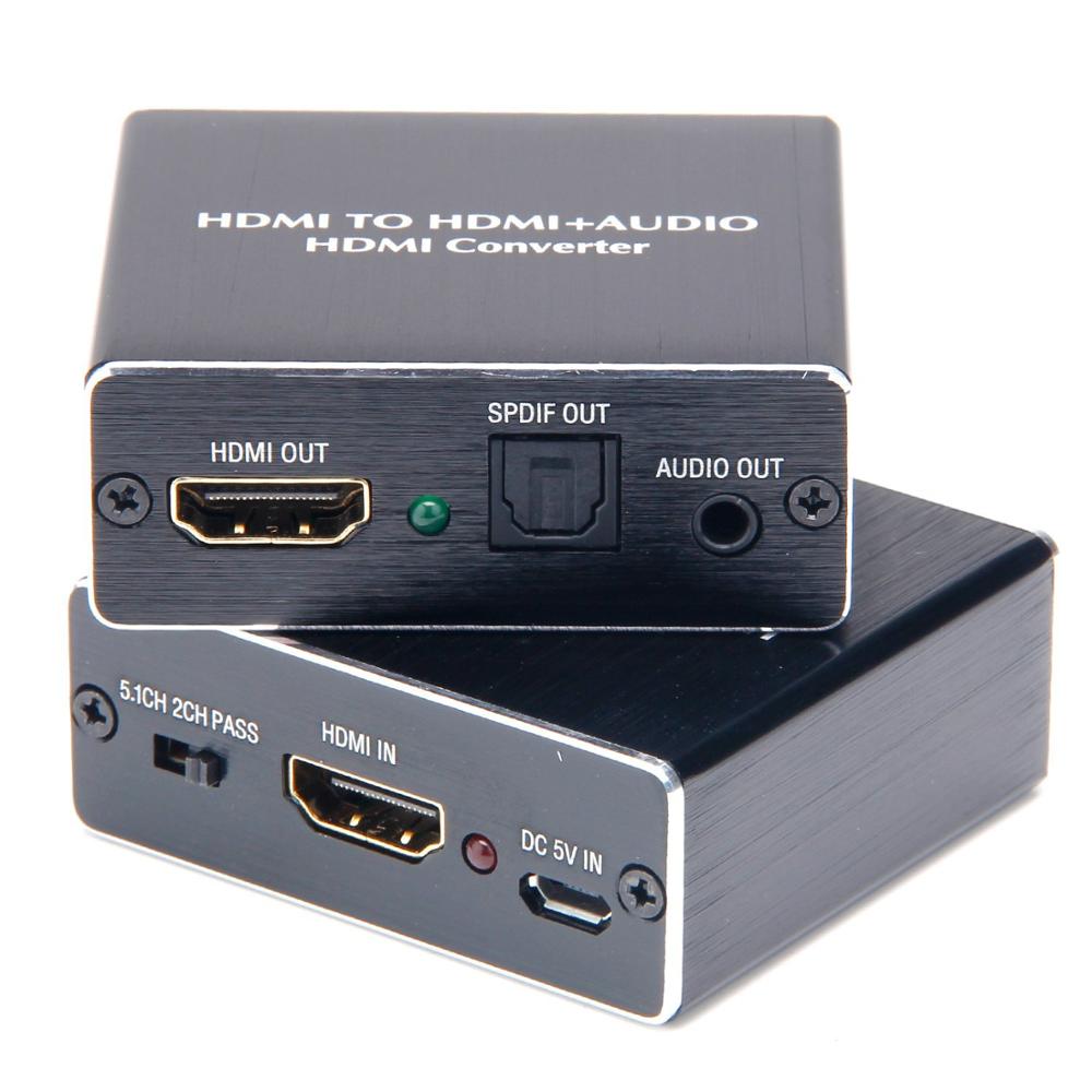 HDMI Audio Splitter 4K * 2K 1.4 Audio Splitter 5.1 Channel Fiber Converter AY78 Zwart