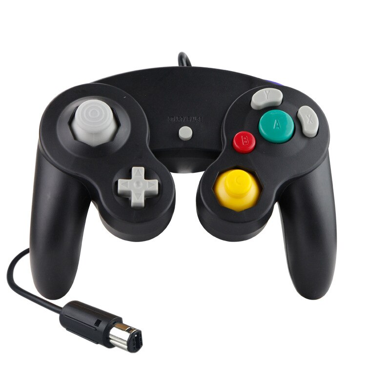 Controlador de jogo com fio para ngc gamepad joystick para cubo de jogo para nintendo clássico gamepad nostálgico para função de vibração ngc: black