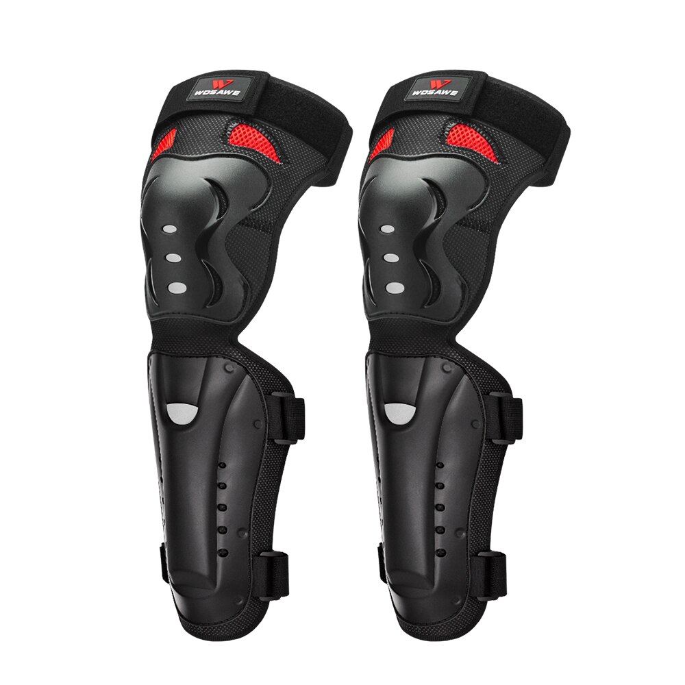 WOSAWE Knee Pads Elbow Pads Suit Black Red Motorcycle Protective Gear Thickening Protection Accessories Reflective Adjustable: Knee Pad 1