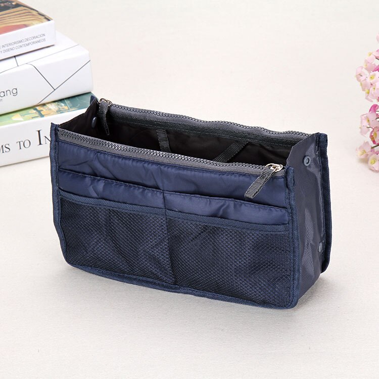 Women Make up bag Portable Storage Handbag toiletries toiletry kit Travel Organizer Cosmetic bag: Deep Blue