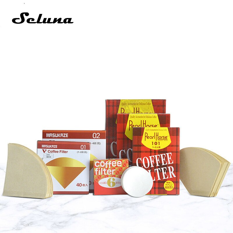 Hand Drip Coffee Filter Paper V60 pour over Brewers Filter 101/102 Cone Filters V01/V02 Mocha Pot Cold Brew Barista Filter Paper