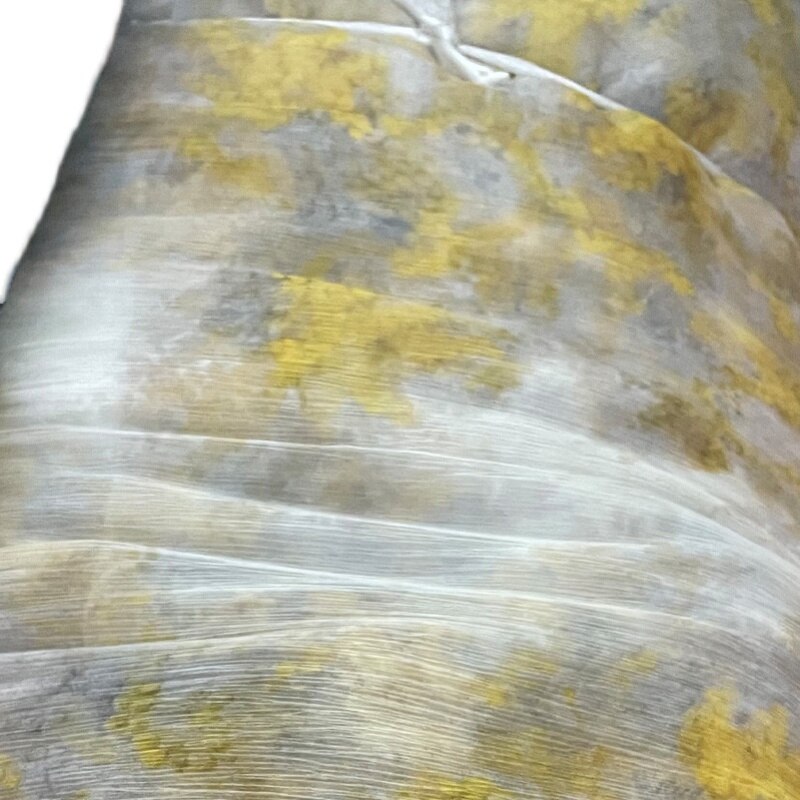 European and American Brand Digital Printing Silk Shunyu Linen Dreamy Yellow Small Flower Advanced Clothing Fabric
