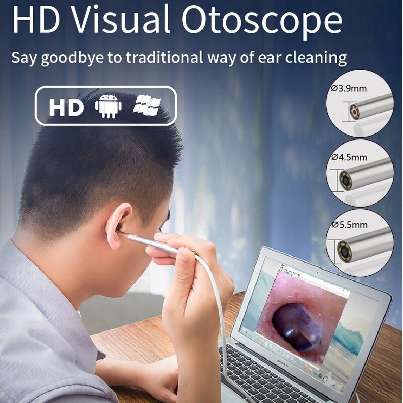 3.9mm linser endoskop kamera 2 in1 usb android vandtæt 1.0 megapixel snake tube pc telefon inspektion wifi endoskop kamera