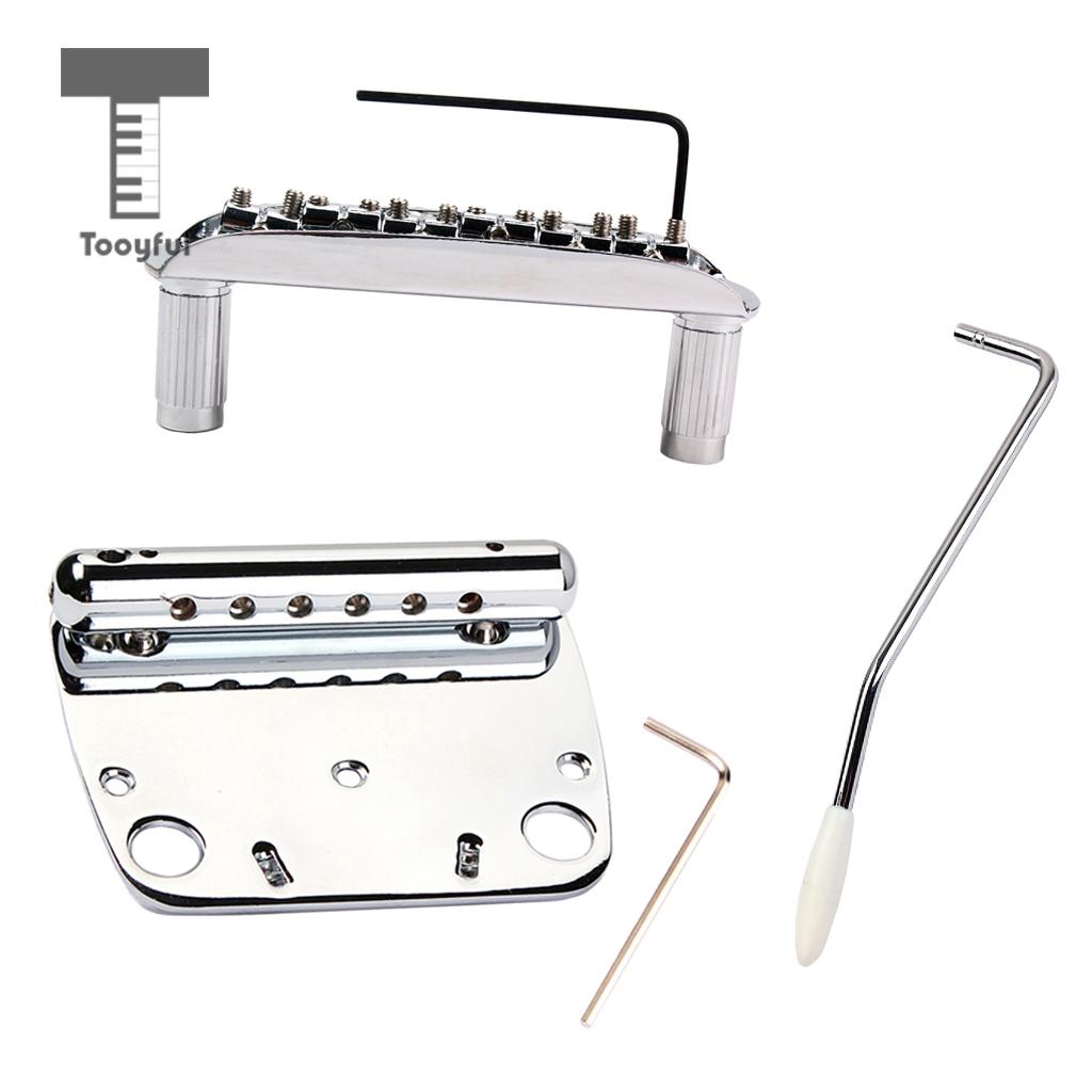 Prachtige 6 String Gitaar Tremolo Bridge Staartstuk Set Voor Jazzmaster Muziekinstrument Gitaar Vervangende Onderdelen Chrome