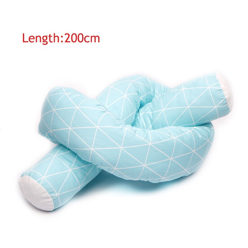 Newborn Baby Bed Bumper Toddler Crocodile Swan Pillow Bumper Infant Crib Fence Cotton Cushion Kids Room Bedding Decoration: blue