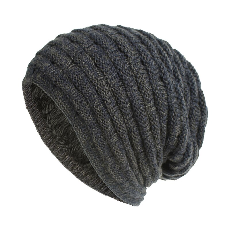 Gorro de malha chapéu redondo dobras ao ar livre tampas para o inverno feminino chapéu de malha gorro quente chapéus boné de lã hip hop capa de cabeça macia: Cinza escuro