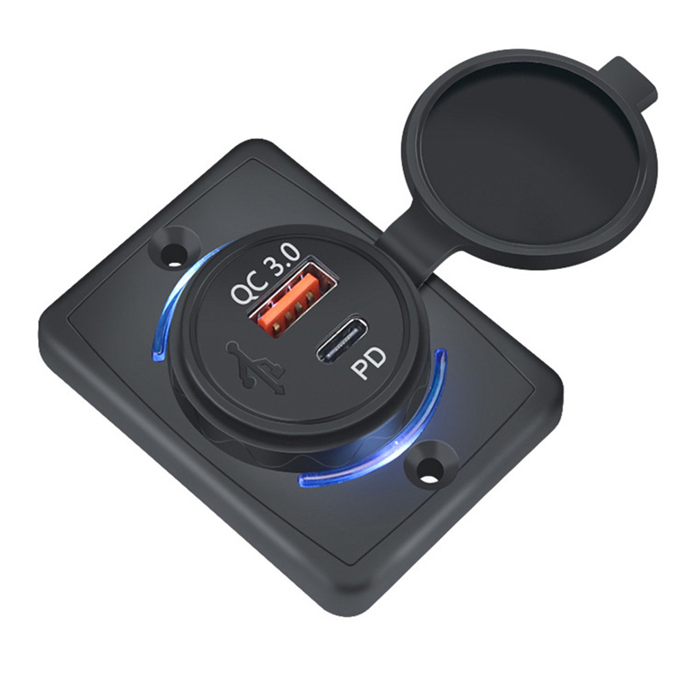 12-24V Dual Ports Car Charger Socket USB Charger Outlet Power Adapter with Sliding Cap for Car Motorcycle Truck ATV RV Boat: GRAY