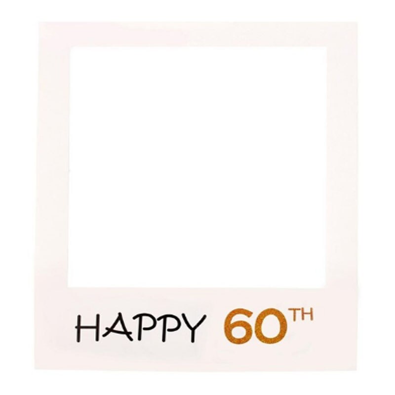 1Pc Paper Photo Frame Photobooth Props 1st 18th 21st 30th 60th Birthday Party Decor Adult Photo Prop Birthday Party Supplies: 60th birthday frame