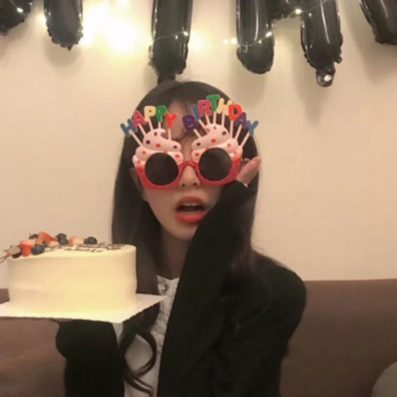 Grappige Glazen Photobooth Props Gelukkige Verjaardag Foto Props Afstuderen Partij Decoratie Diy Photo Booth Verjaardag Feestartikelen