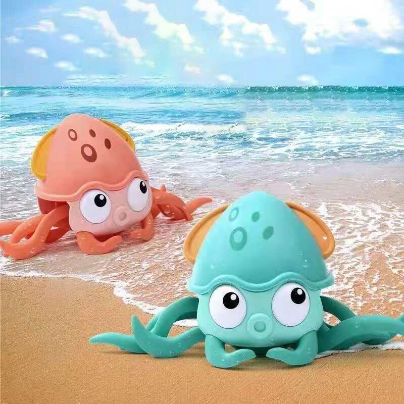 Baby cartoon cute octopus wind-up bath toy children's water swimming chain clockwork toy beach infant swimming water play toy