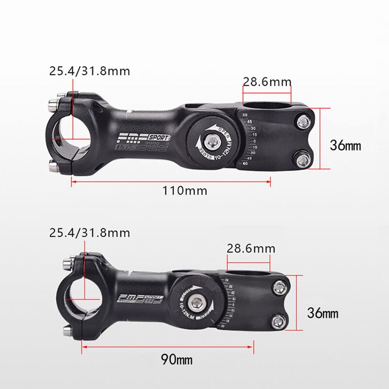 Góra rower regulowana kierownica kąt kierownica 25.4 / 31.8 kierownica wysokość podwyższona kierownica 90mm / 110mm