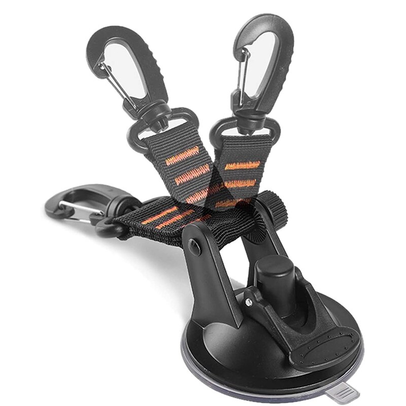 4Pcs Heavy Duty Suction Cup Anchor With Securing Hook And 4 Carabiner Tie Down, Camping Tarp Accessory For Tarps