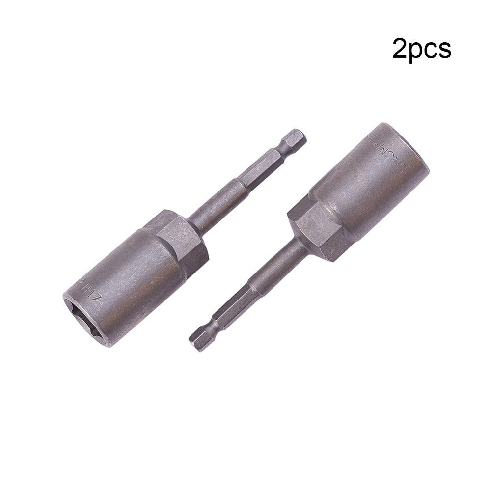1/4 " drev 7 ~ 19mm sekskantede fatninger 100mm totallængde metalstødmøtrik sætter driver socket bit håndværktøjssæt 1 ~ 3 stk.: 17mm x2 stk