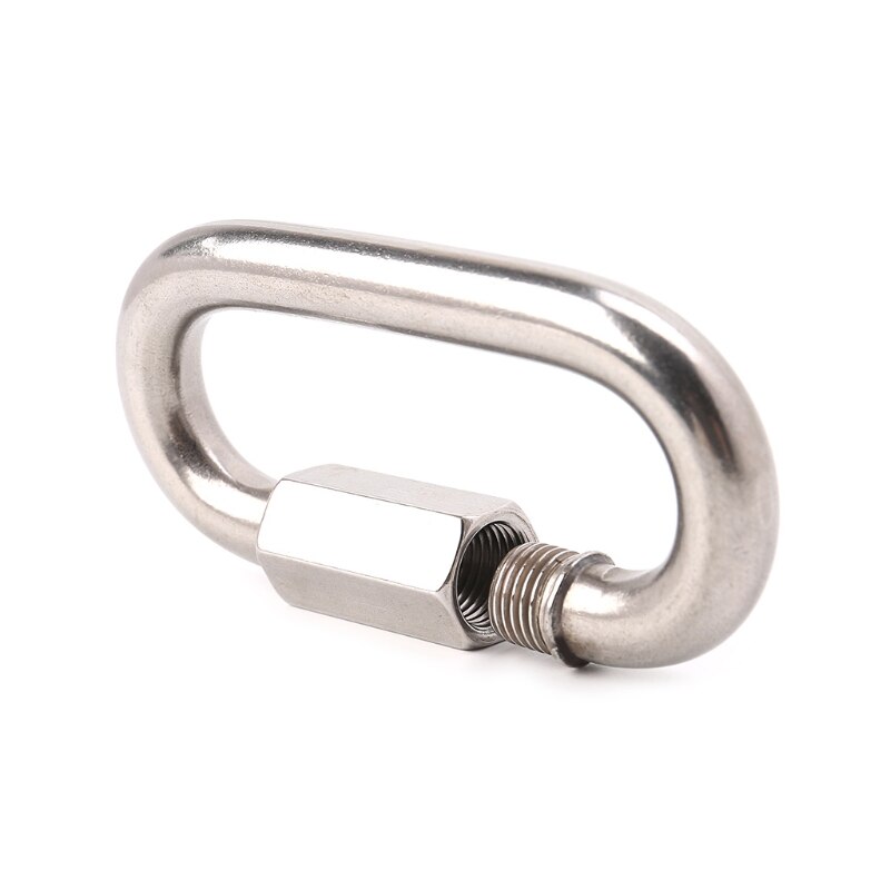 Stainless Steel Screw Lock Climbing Gear Carabiner Quick Links Safety Snap Hook