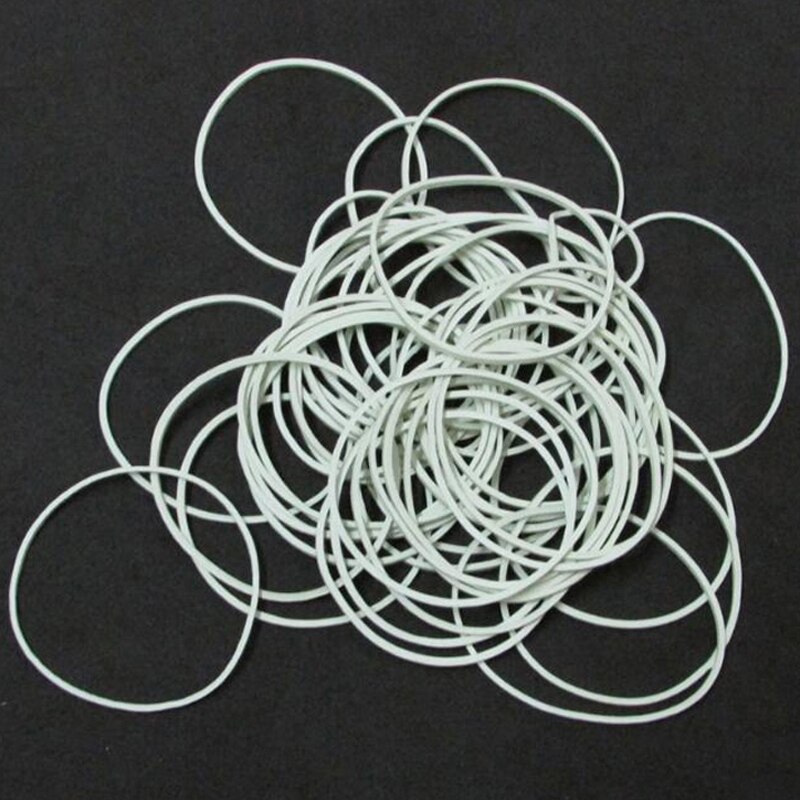 500 Stks/pak 50 Mm Witte Kleur Rubber Band Sterke Elastische Band Briefpapier School Office Home Supply Rubber Tie