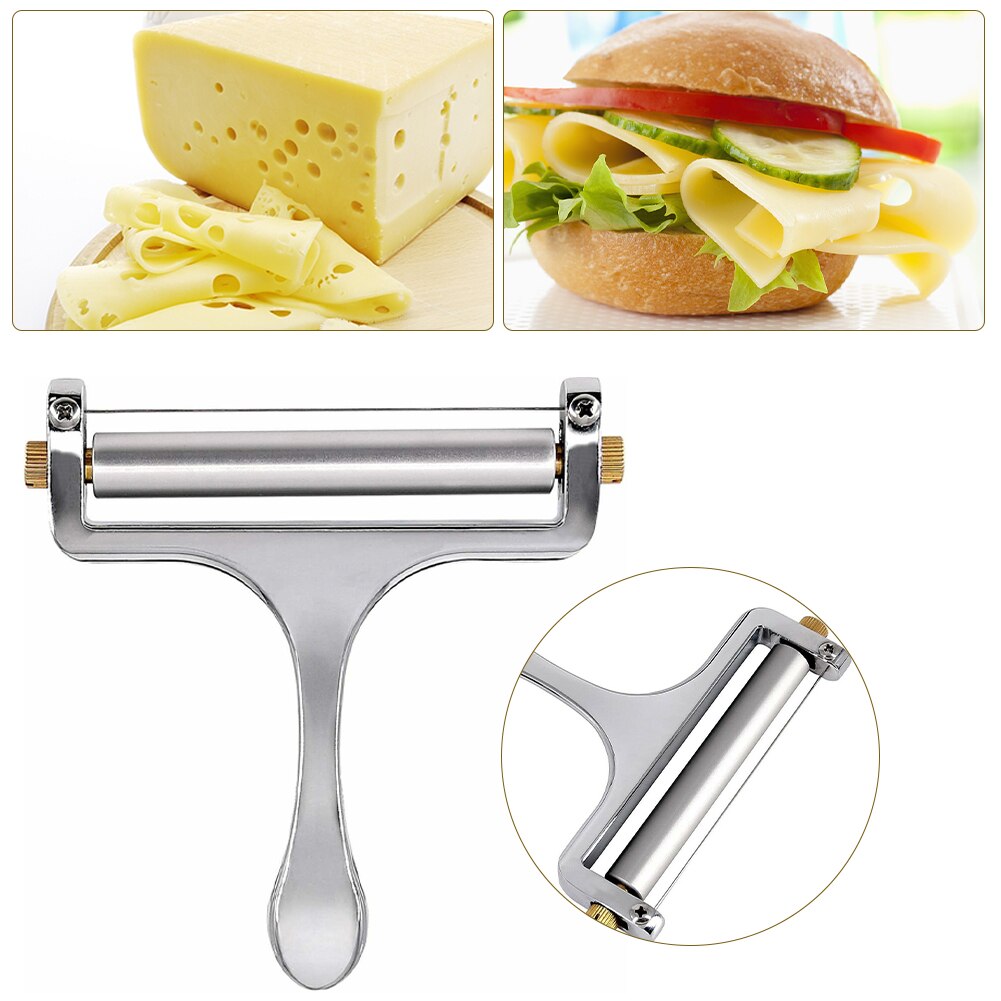 Adjustable Stainless Steel Cheese Slicer Cutter Thickness Cheese Planer Aluminum Nonstick Butter for Home Kitchen Slicing Tool