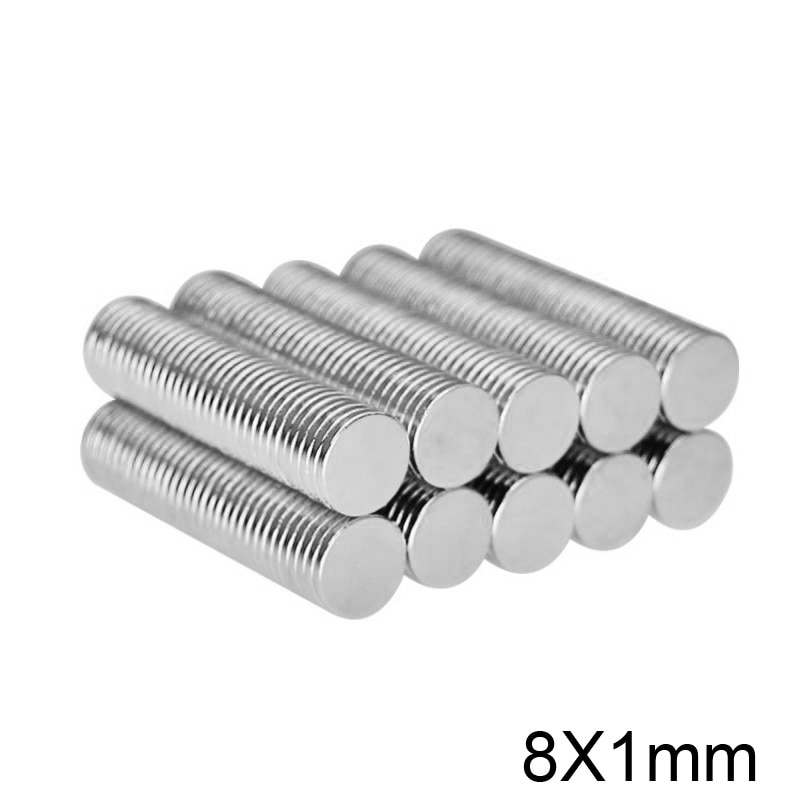 50 ~ 1200 Stuks 8X1 Mm Krachtige Sterke Magnetische Magneet 8Mm X 1 Mm Permanente Neodymium Magneet disc 8X1 Mm Koelkast Kleine Ronde Magneet 8*1 Mm