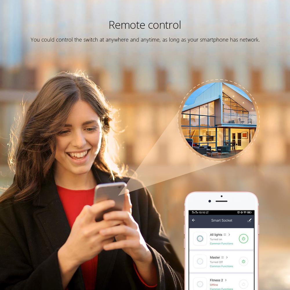 Smart home wifi-stik trådløst stik apple homekit wifi fjernbetjening smart switch til hjem elektronisk kontrol eu / us-stik