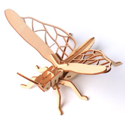 Holz 3D Puzzle gebäude modell spielzeug holz insekt Ebene zikade Gottesanbeterin Marienkäfer skorpion heuschrecke libelle schmetterling Biene 1pc: Stil 7