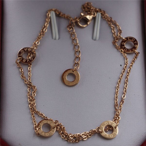 Chaine cheville doppel kette auf fuß Rose Gold farbe edelstahl knöchel kette, runde fußkettchen für frauen schmuck