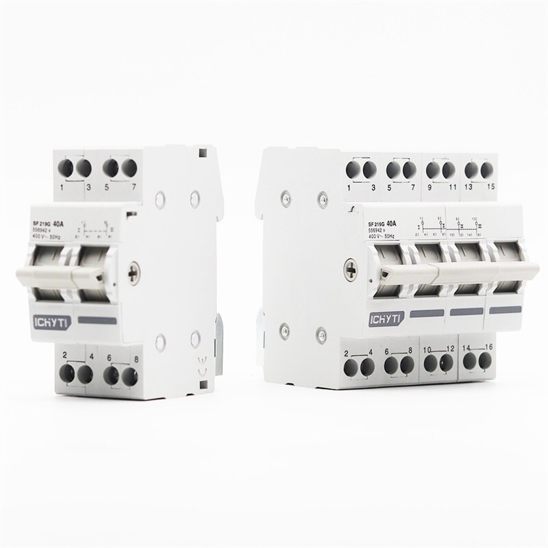 CHYT 2P 4P Din Rail AC 230V 400V 40A 63A Dual Power Manual Transfer Switch Interlock Circuit Breaker Rail Type MTS