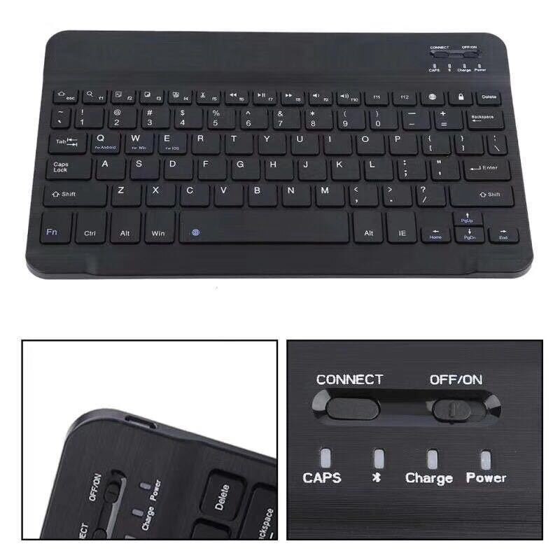 Universal Wireless Flache Bluetooth 3,0 Tastatur Für Tablet PU Ledertasche Stehen Abdeckung Für IPad 7 10 Zoll Für IOS android Windows