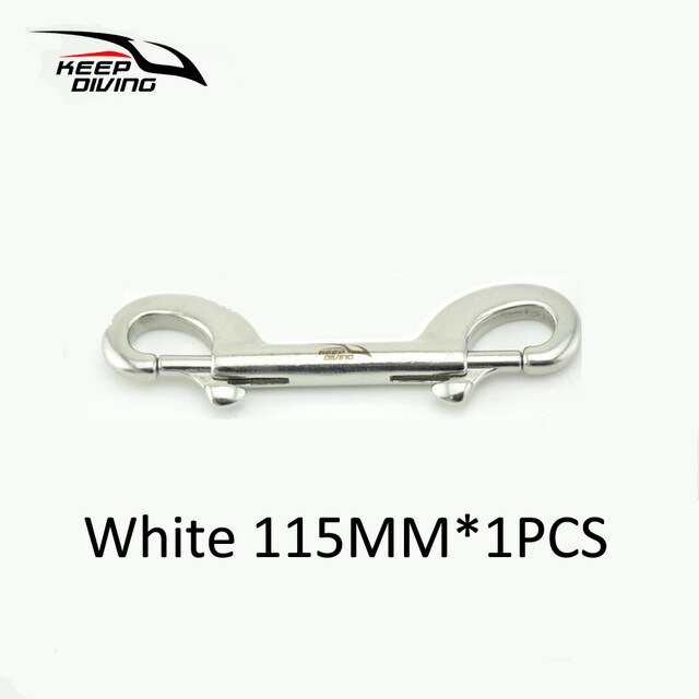 KEEP DIVING 3 PCS 316 Stainless Steel Scuba Diving Double Ended Hook Accessory For Equipment BCD Chioce Snap Bolt kit Quick Draw: White 115mm 1pc