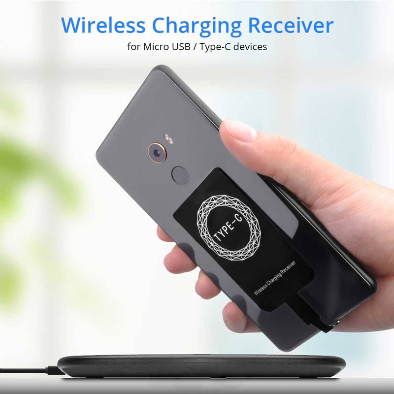 Geschikt Voor Mobiele Telefoon Draadloos Opladen Ontvanger Type-C Android 10W Universele Patch Automatische Inductie Draadloze Oplader