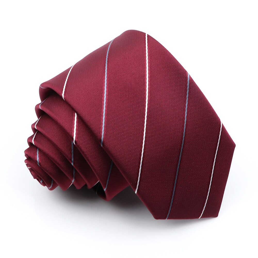 Corbata Negra a rayas para hombre, corbatas a cuadros de Color sólido de 6cm, azul y rojo, accesorios de uso diario, corbata, de de boda para hombre: 26