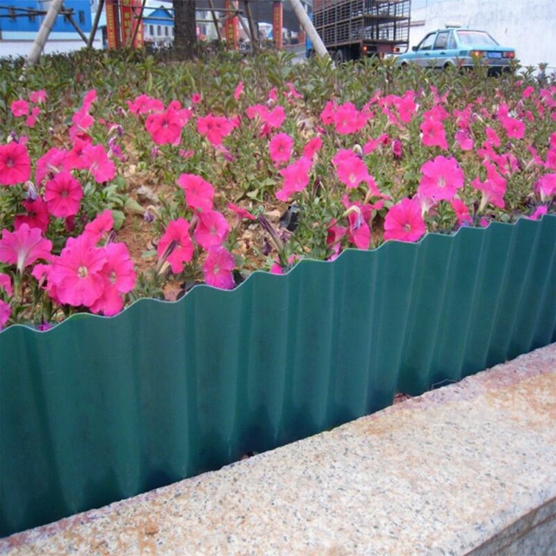Valla ondulada de 9M x 20CM para césped y jardín, edificios de plástico en V