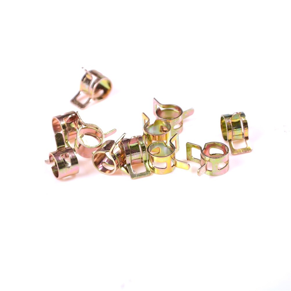 10Pcs/Lot 5-10mm Motorcycle Spring Clip Vacuum Fuel Hose Line Silicone Pipe Tube Band Clamps Fastener