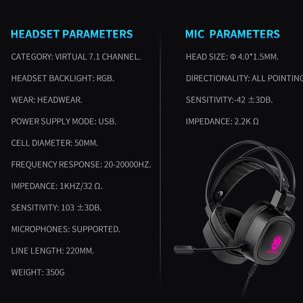 Virtual 7.1 surround sound gaming headset led usb /3.5mm bekabelde hoofdtelefoon met microfoon volumeregeling voor xbox pc gamer