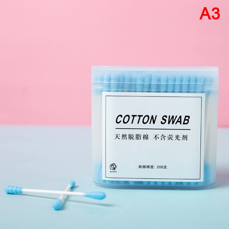 200pcs Makeup Cotton Swab Swab Household Disposable Double-Headed Boxed: A3