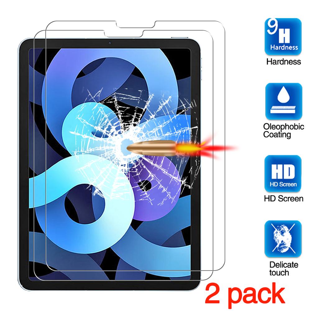 Tablet Tempered Glass For iPad Air 4 Screen Protector 10.9" Explosion Proof Anti Scratch Bubble Free Screen Protective Film: for ipad air 4 2pcs