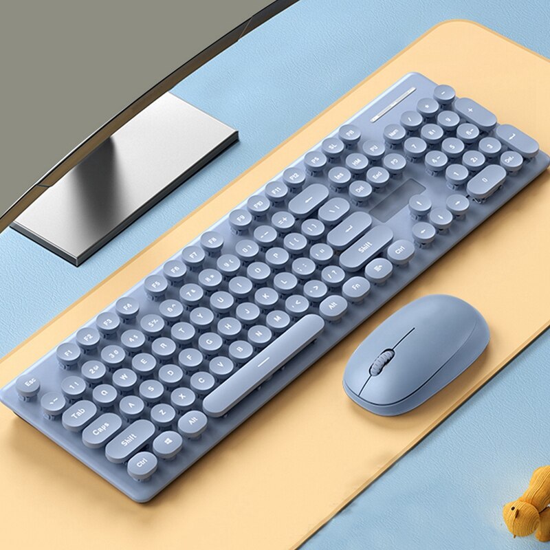 Wireless Keyboard And Mouse Set Wireless Punk Manipulator 104-Key Keyboard 2.4G USB Portable Keyboard