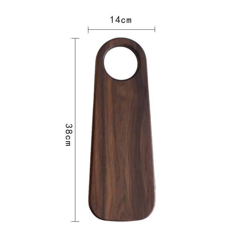 Tabla de corte de cocina de madera entera de nogal negro, tabla para cortar fruta de madera sólida, bandeja para cortar carne y pan: 38x14CM
