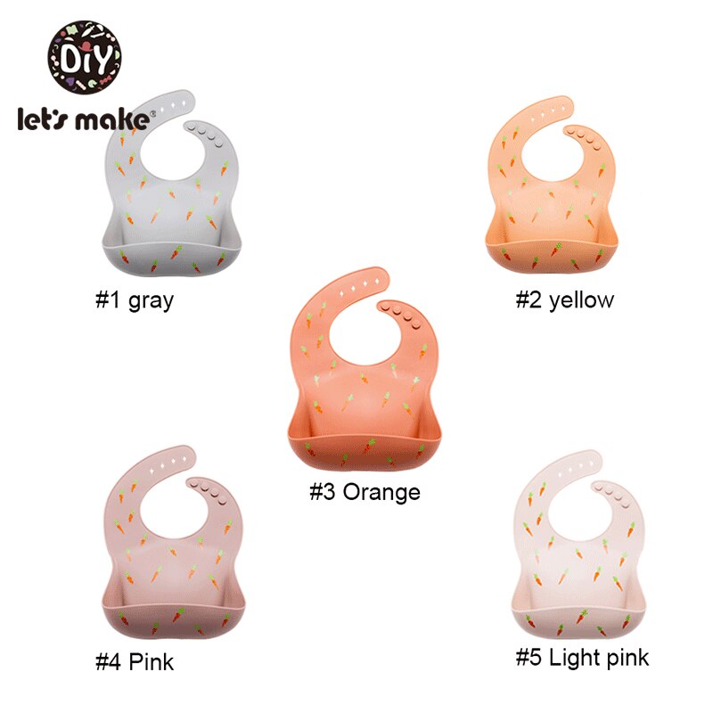 Let's Make-bavoir en Silicone pour bébé, serviette pour -né, ajustable, imperméable, bavoir pour bébé, doux, produit pour alimentation, 1 pièce