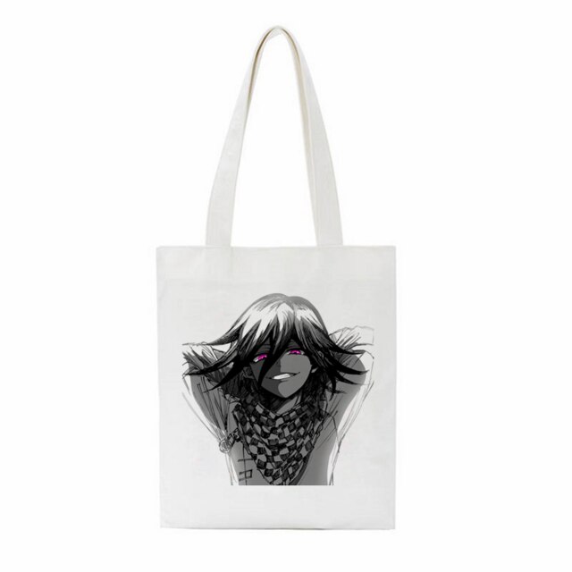 Janpan Anime Kokichi Oma Women Harajuku Casual Female Shoulder Canvas Bag Large Capacity Tote Bag Reusable Ladies Shopping Bags: 18