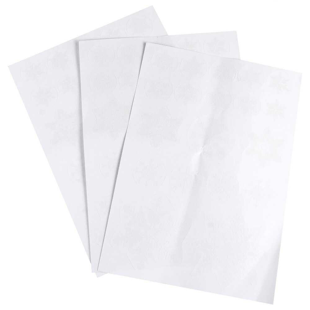 3 Sheets Christmas Snowflake Wall Decals Window PVC Electrostatic Stickers