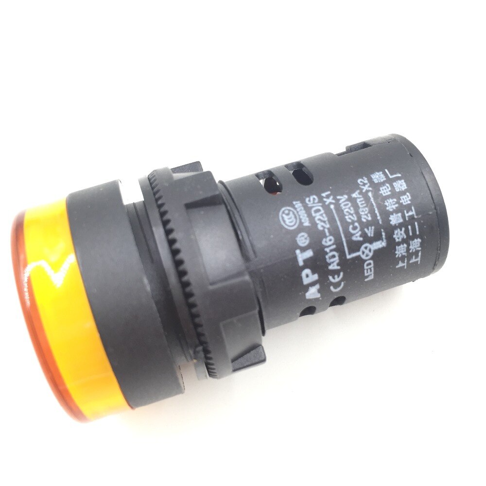2 stücke AC 220 v Elektrische Schaltung Gelb LED-anzeige Pilot Licht