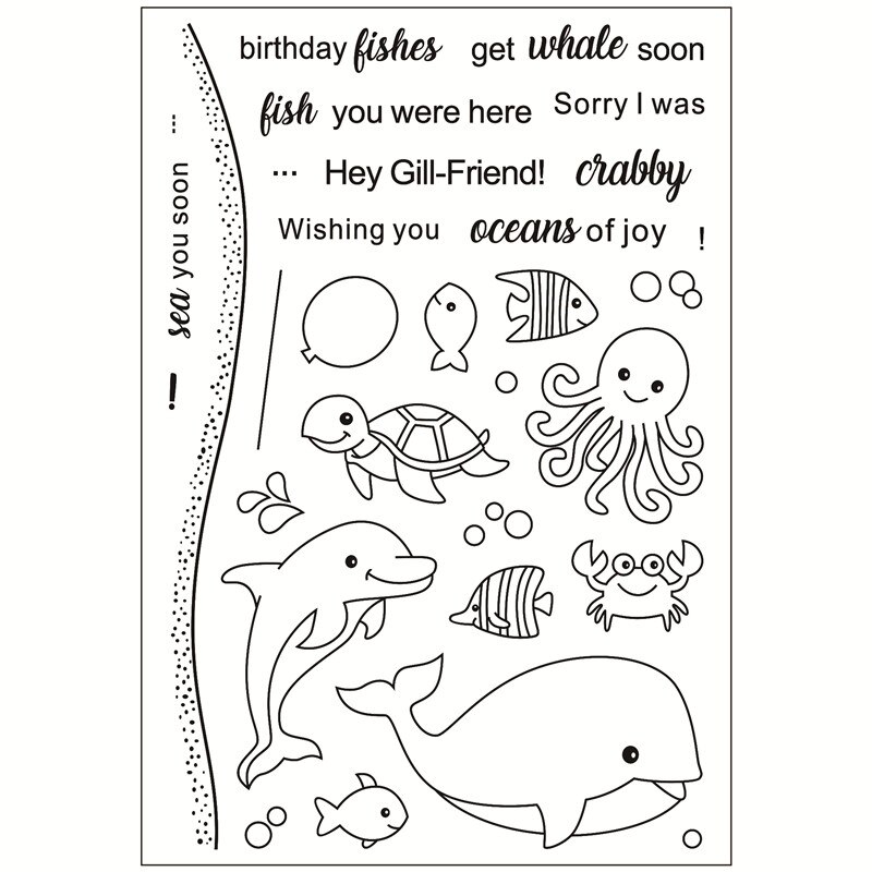 11x16weird Transparent Silicone Rubber Stamp Sheet Cling Scrapbooking DIY Cute Pattern Photo Album PaperCard Decor figure Stamp: Clear