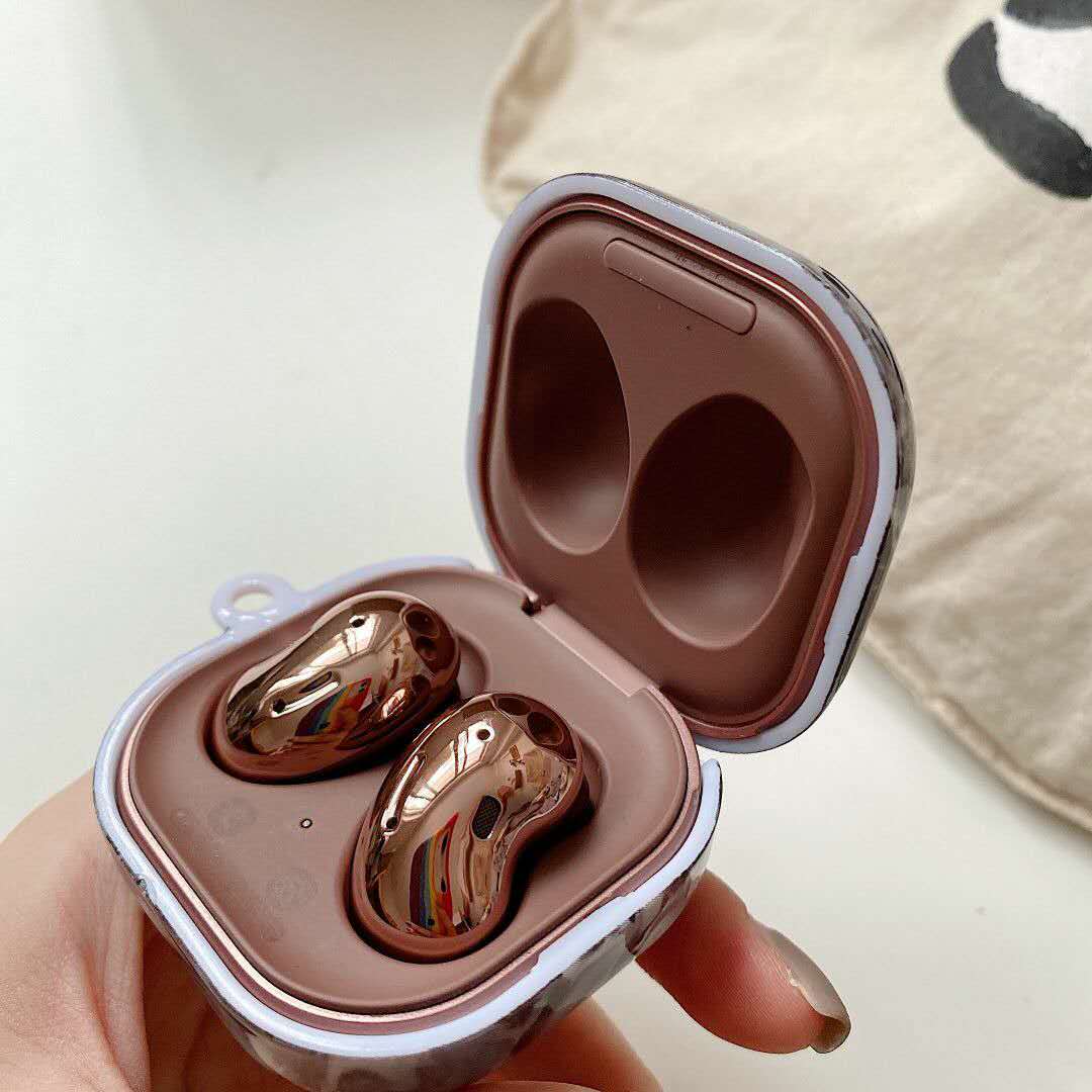 Cute Retro Flower Marble Matte Earphone Case for Samsung Galaxy Buds Live Cover Bluetooth Wireless Headset Accessories