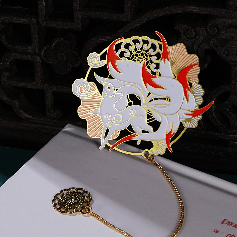 Baoxiang kwiat zakładka smok ryba feniks Luan kreskówka metalowa zakładka znak notatka uczeń podręczniki i artykuły papiernicze