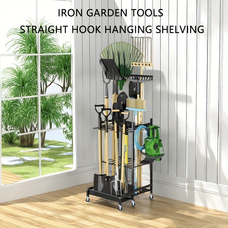 Garden Tool Organizer Garden Tool Stand Yard Tool Tower Rack for Garage Organization and Storage for Long-Handled Rakes Brooms