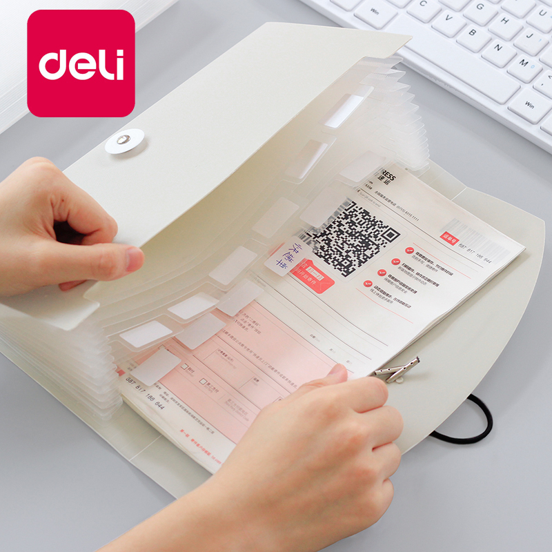 Deli 2PCS File Folder Organ Bag A5 Organizer box Paper Holder Document Folder Multi-function Storage Finishing Office Supplies