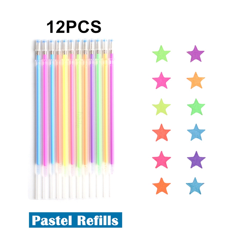 Bolígrafos de Gel de colores brillantes metálicos para la escuela, oficina, libro para colorear para adultos, diarios, marcadores artísticos de dibujo, bolígrafo de , 12/24 Uds.: Verde claro